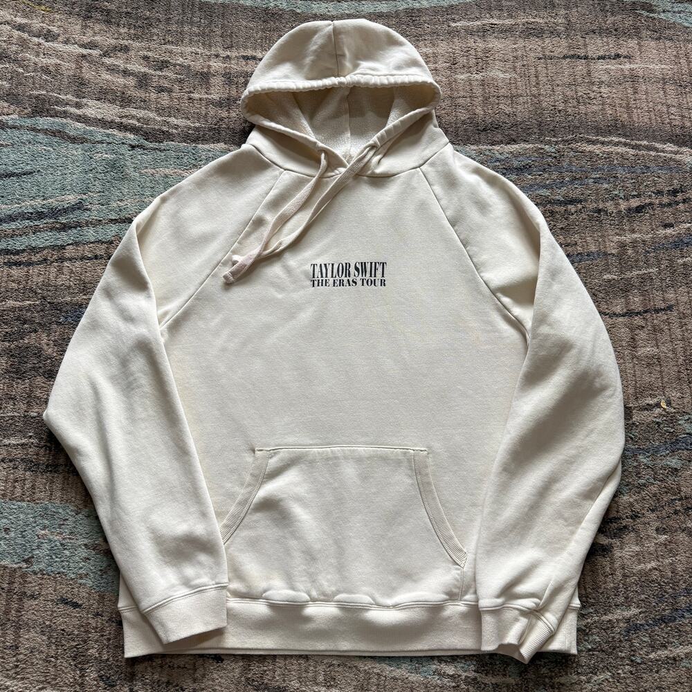 Taylor Swift The Eras Tour Cream Official Merch Oversized Hoodie Sweatshirt XL